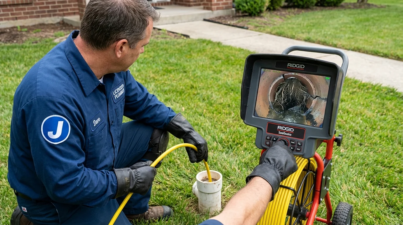 Sewer camera inspection being performed by Johns Plumbing LLC in Worland