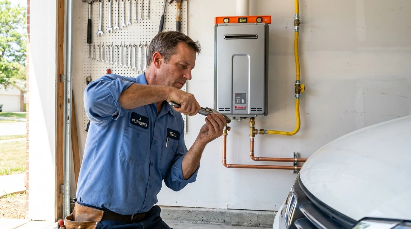 Tankless water heater installation by a Johns Plumbing LLC plumber in Worland